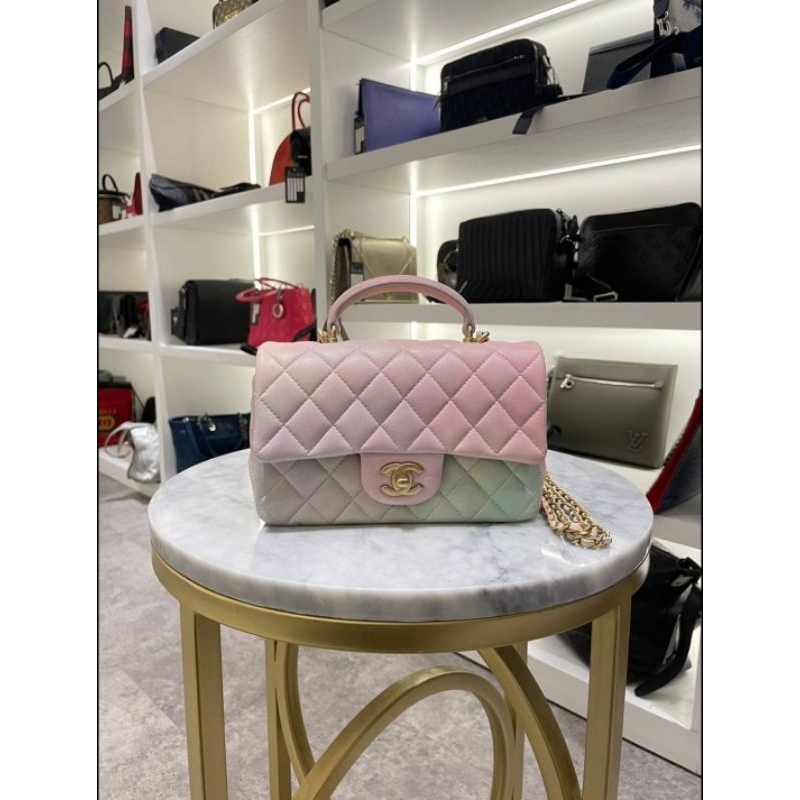Chanel Rainbow Pink Top Handle Bag