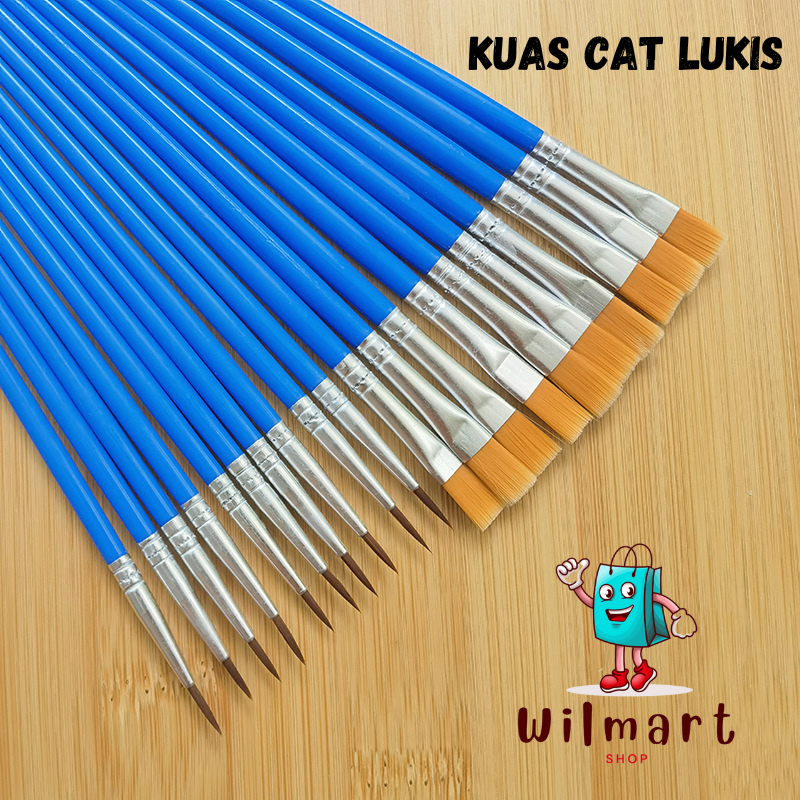

Kuas Lukis Satuan 1Pcs Round Dan Flat / Kuas Cat Lukis / Brush Paint By Number / Kuas Nylon