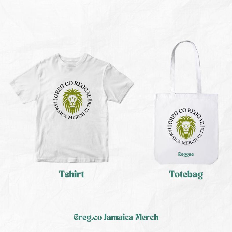 Greg.co Reggae Jamaica Merch T-shirt dan Tas Ransel