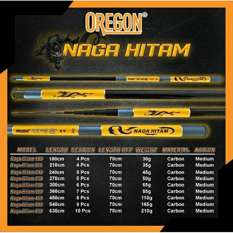 TEGEK OREGON NAGA HITAM 360 & 450