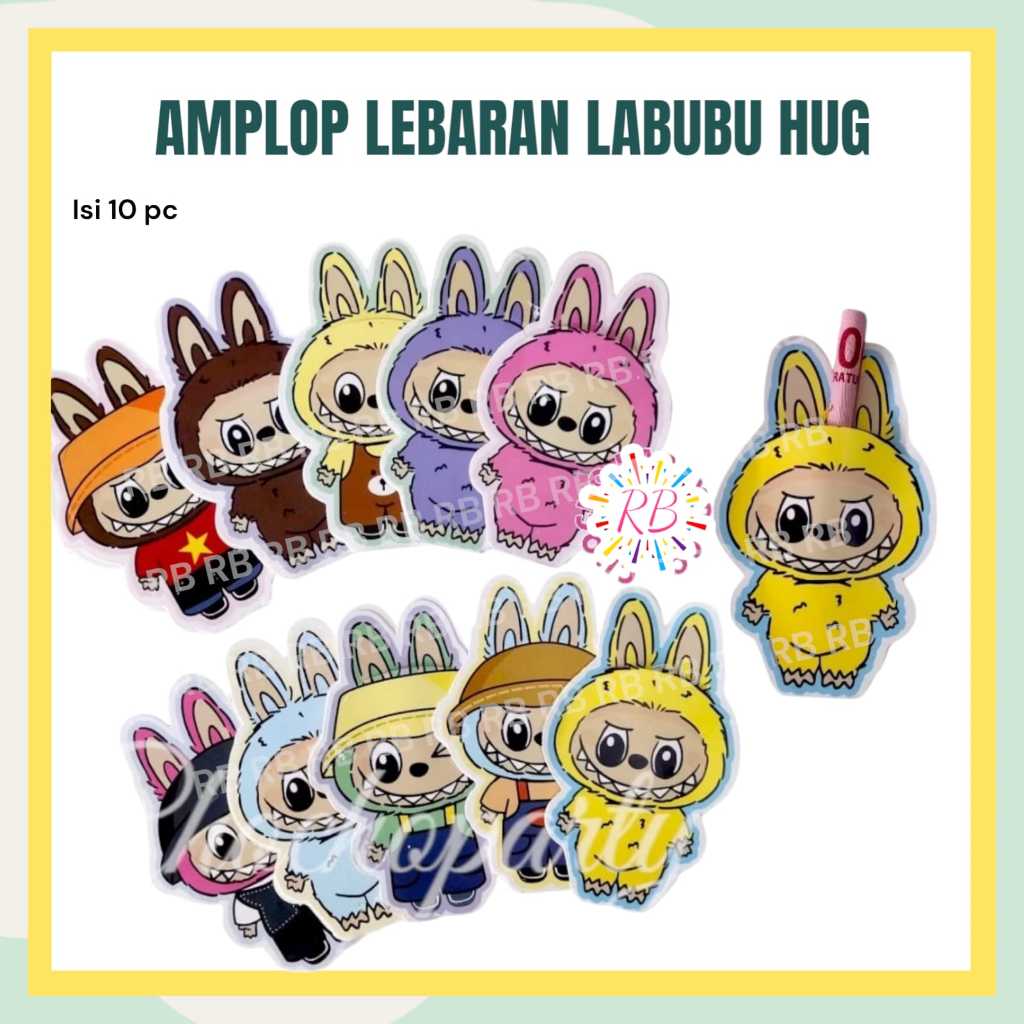 

Amplop Lebaran LABUBU HUG Isi 10 / Angpau Idul Fitri Viral