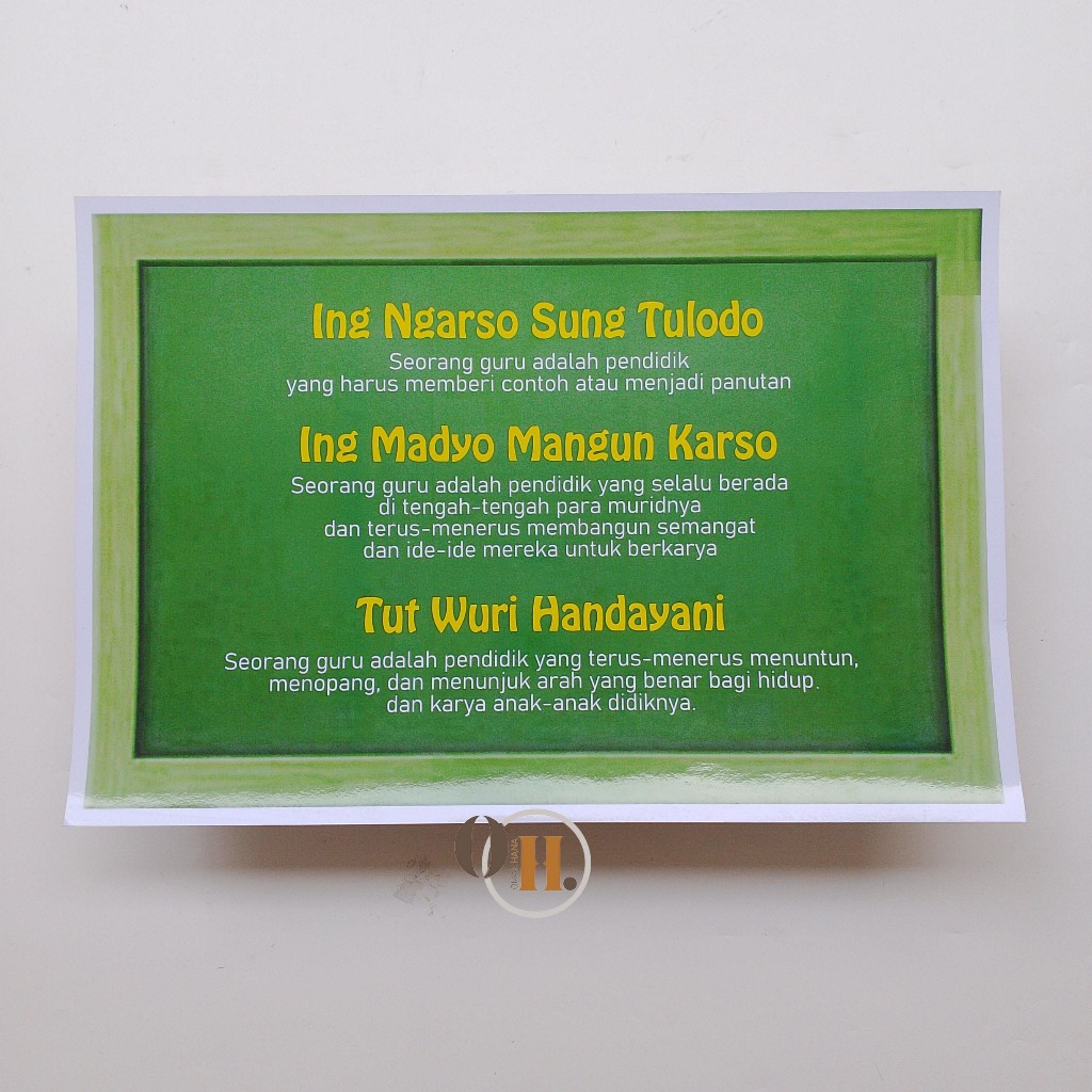 Poster ing ngarso sung tulodho - Ki hajar dewantara - Poster sekolah