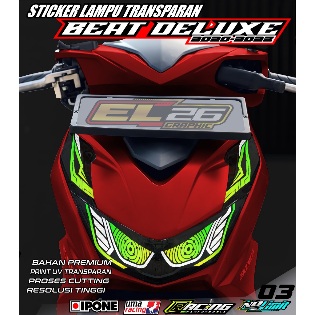 03 STICKER LAMPU ALIS DEPAN BEAT DELUXE - STICKER LAMPU ALIS DEPAN BEAT DELUXE MOTIF ABSTRAK