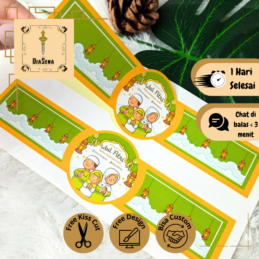 

Cetak Sticker Diasena Segel Lebaran Idul Fitri Free Desain Custom Segel Toples Kue Lebaran