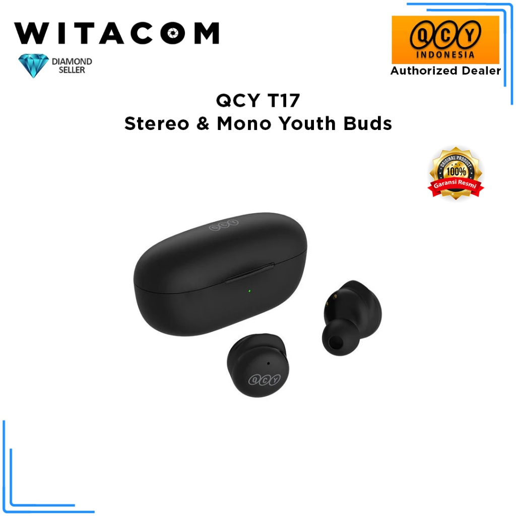 QCY T17 Stereo & Mono Youth Buds - Garansi Resmi