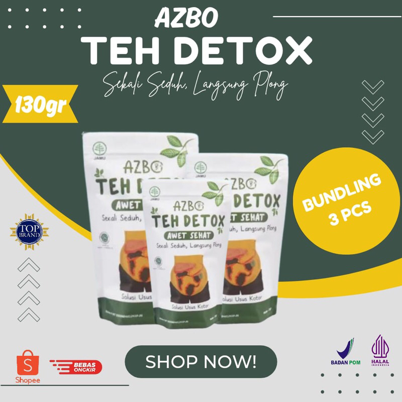 

Azbo Teh Detox herbal isi 130gram halal bpom