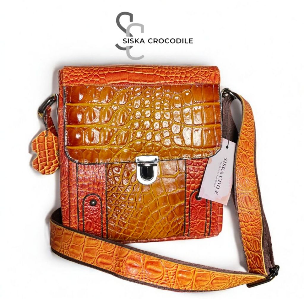 SC SISKA CROCODILE - Tas Selempang Kulit Pria Tas Pria Kulit Tas Bahu Kulit Asli Merauke
