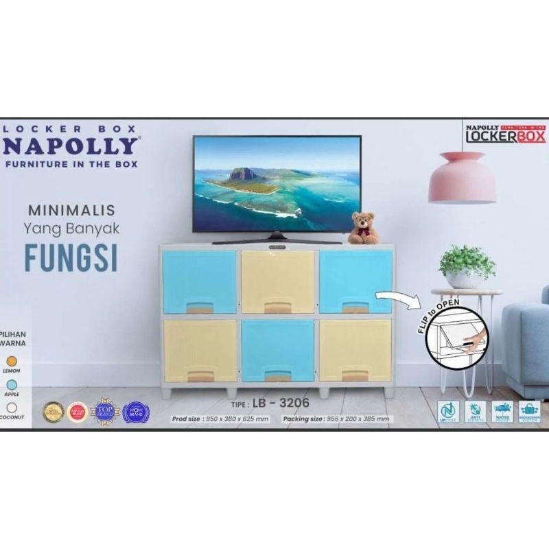 Lemari plastik merek Napolly/lemari locker napolly