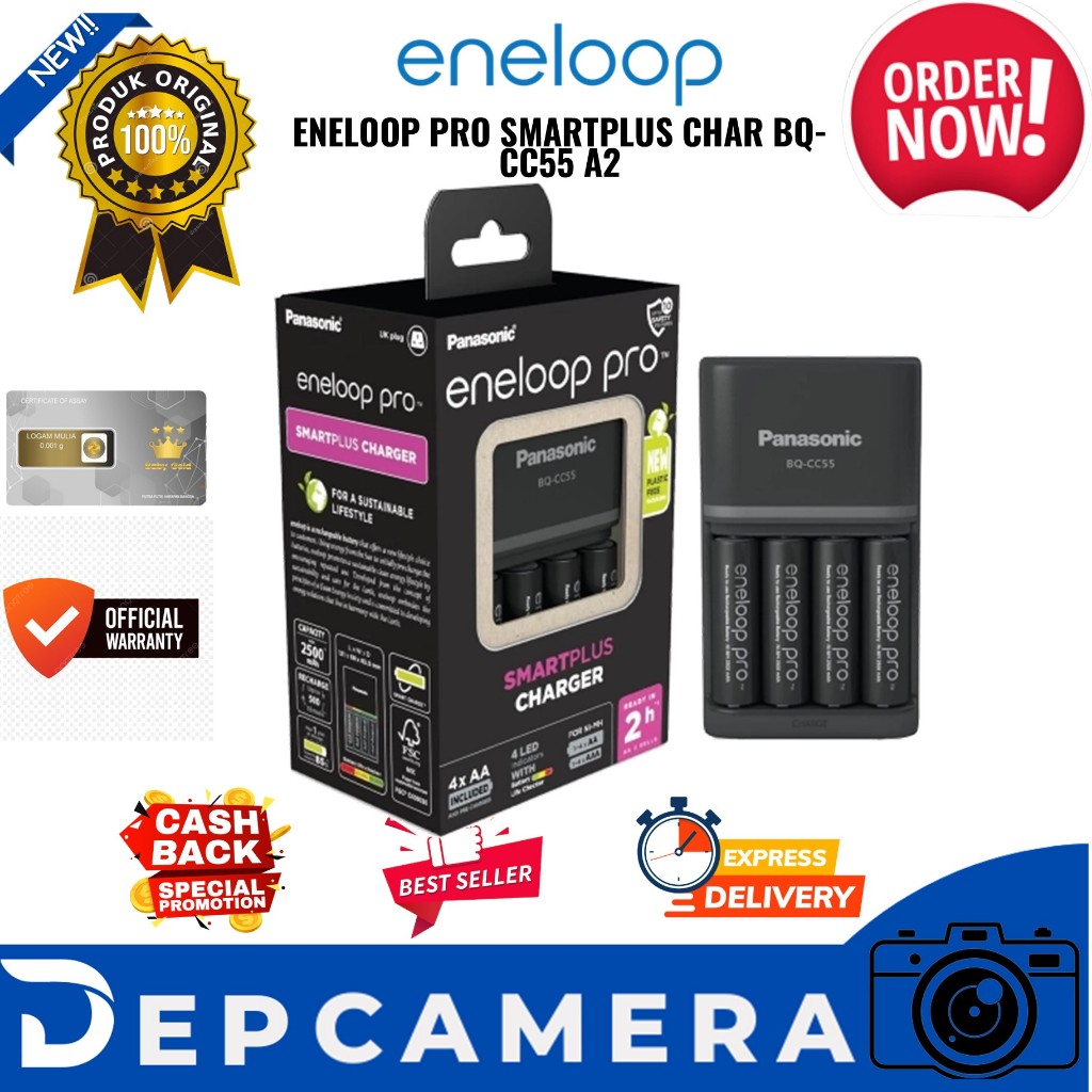 Panasonic Eneloop Pro Smart & Quick Charger AA 4PCS 2H ( BQ-CC55)