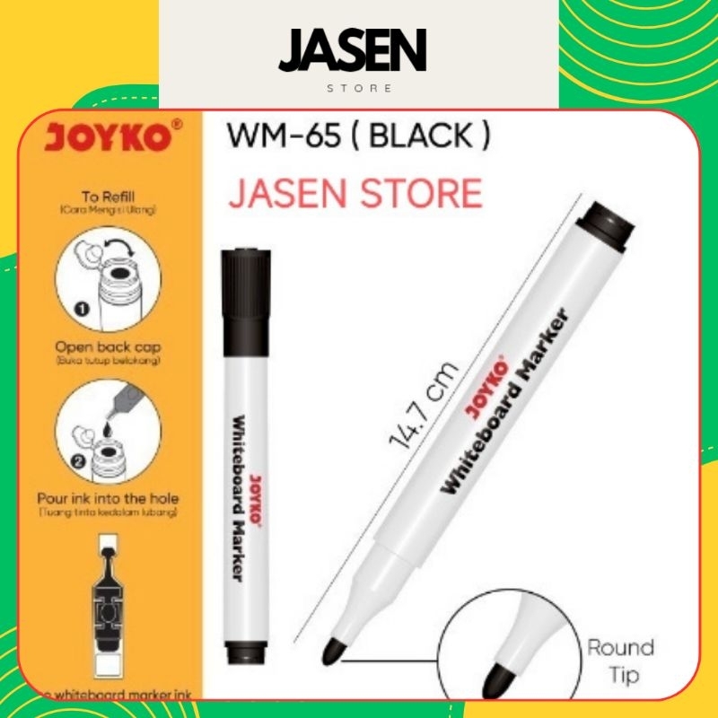 Spidol Besar White Board Marker JOYKO Bisa Di Isi Ulang / Spidol Papan Tulis Putih Bisa Dihapus