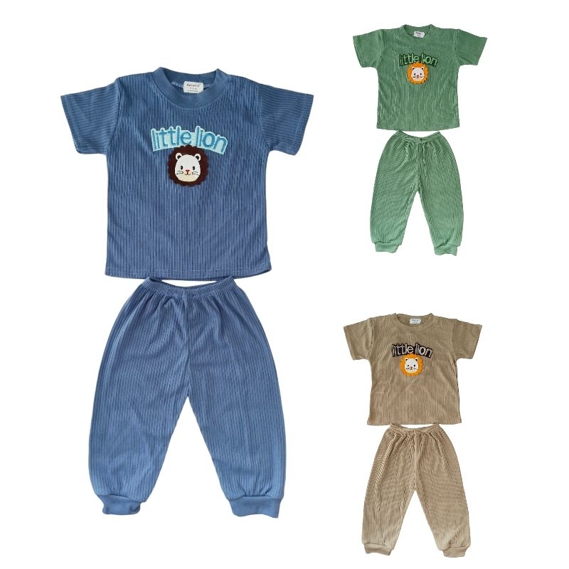 Setelan kaos anak laki laki usia 1-2 tahun / Setelan Amena Little Lion