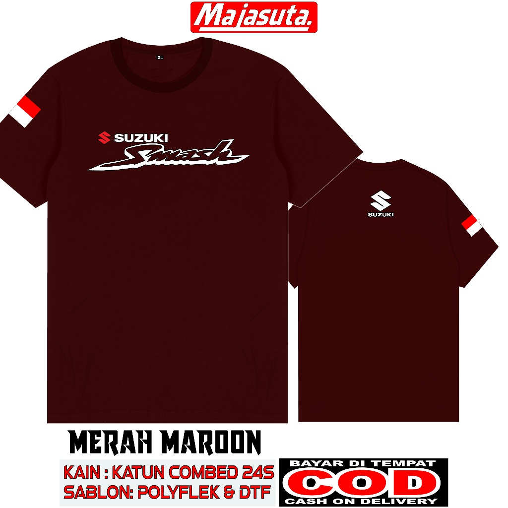 KAOS SUZUKI SMASH M1 KATUN COMBED 24S TEBAL//BISA COD//KAOS KOMUNITAS//KAOS CLUB//KAOS MOTOR//KAOS K