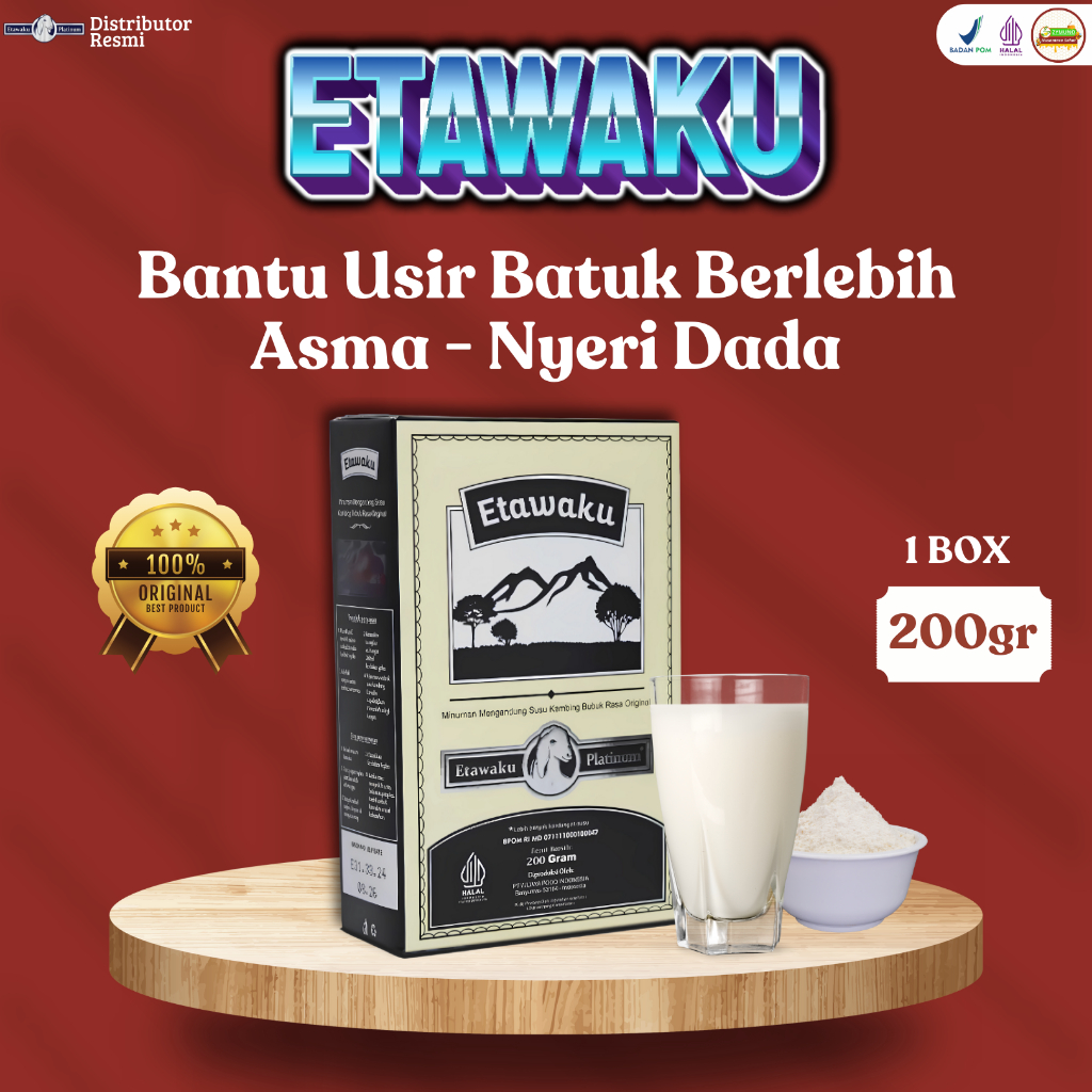 

ETAWAKU 1 Box - Usir ASMA Batuk Berlebih Nyeri Dada Sehatkan Pernapasan Paru Paru Sehat Napas Lega
