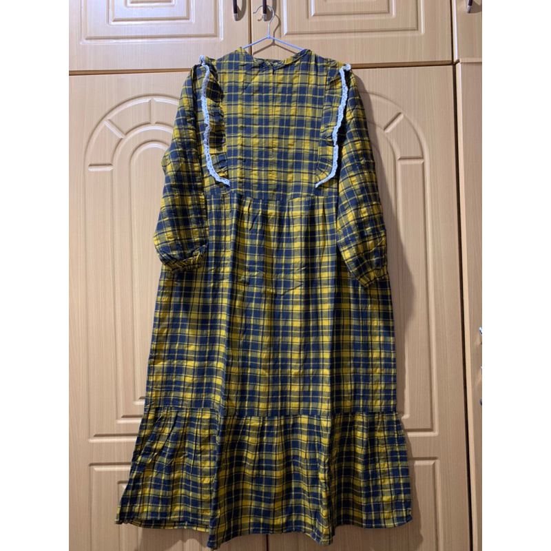 Midi Dress Kotak-Kotak