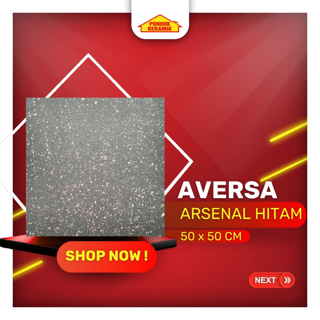 Keramik Lantai Aversa 50x50 Arsenal Hitam Keramik Matt Kasar