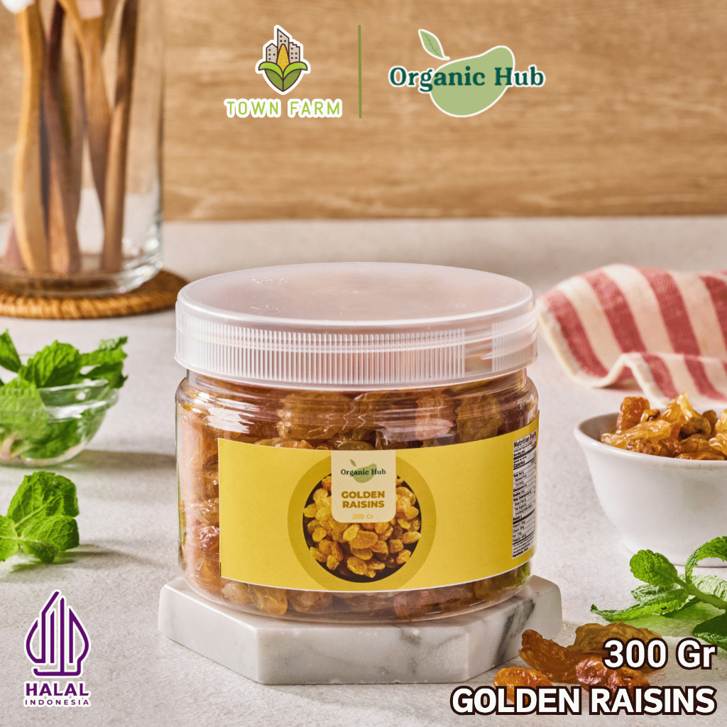 

Organic Hub Golden Raisans Kismis 100% Asli Arab Premium Quality Organik 300 gr