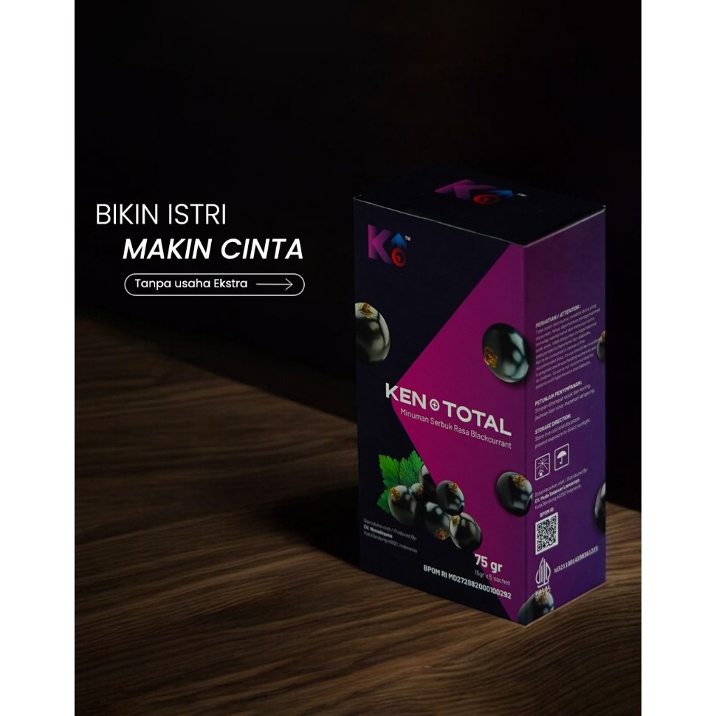 

Kenplus Total Minuman Serbuk Rasa Blackcurrant - Ken + Total Kemasan Box Isi 5 Sachet