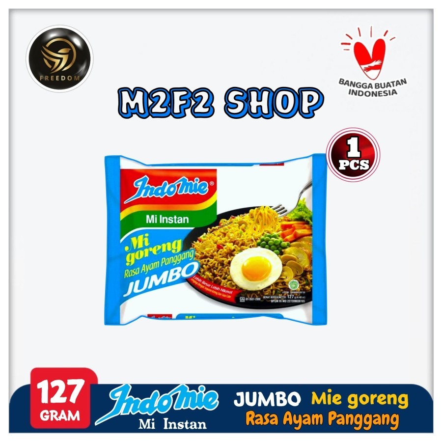 

Indomie Mie Instant Mi Goreng Rasa Ayam Panggang JUMBO Bag - 127 gr (Kemasan Satuan)