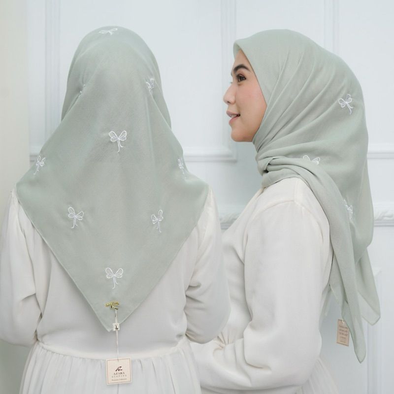 HIJAB SEGIEMPAT PARIS COQUETTE BORDIR PITA MINI PREMIUM | Azara