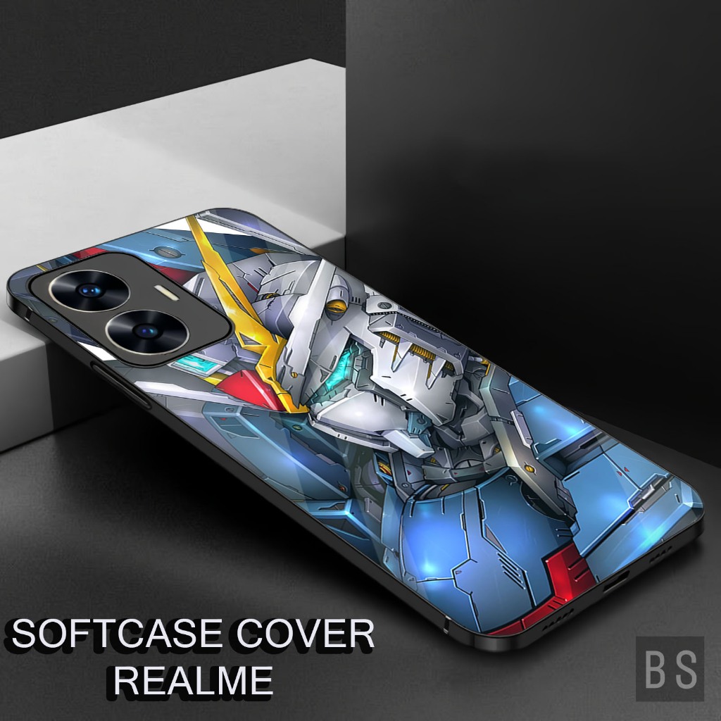 ( AF11 GUNDAM ) Softcase Glossy Realme C55,C33,C31.C30,C61,C63,C65,C67 4G ,C75 Case Kilau Kaca Kesin