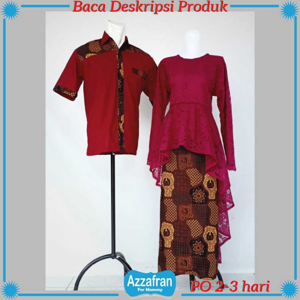 Kebaya Pepplum Pinguin | Baju Adat Modern Anak Perempuan & Dewasa | Kostum Kondangan Brokat Couple