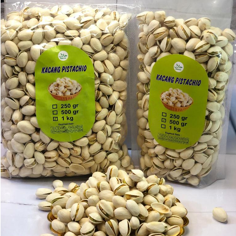 

Kacang Pistachio 1 kg Fustuk Kacang Arab Pistachio Cangkang Pistachio Kulit PIstachio With Shell Pistacia vera
