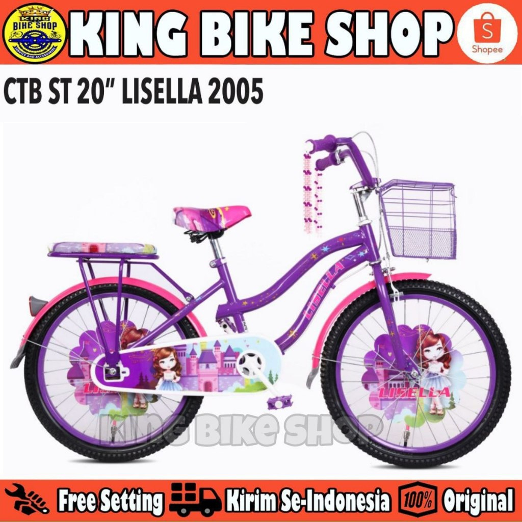 Sepeda Mini Keranjang Anak Perempuan LISELLA 2005 Ukuran 20 Inch