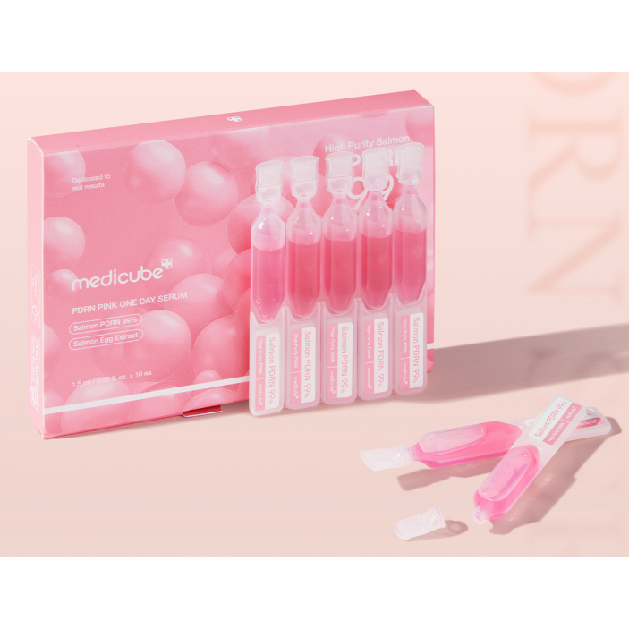 (READY STOCK) Medicube PDRN Pink One Day Serum 1,5ml × 10 Asli dr Medi cube Korea