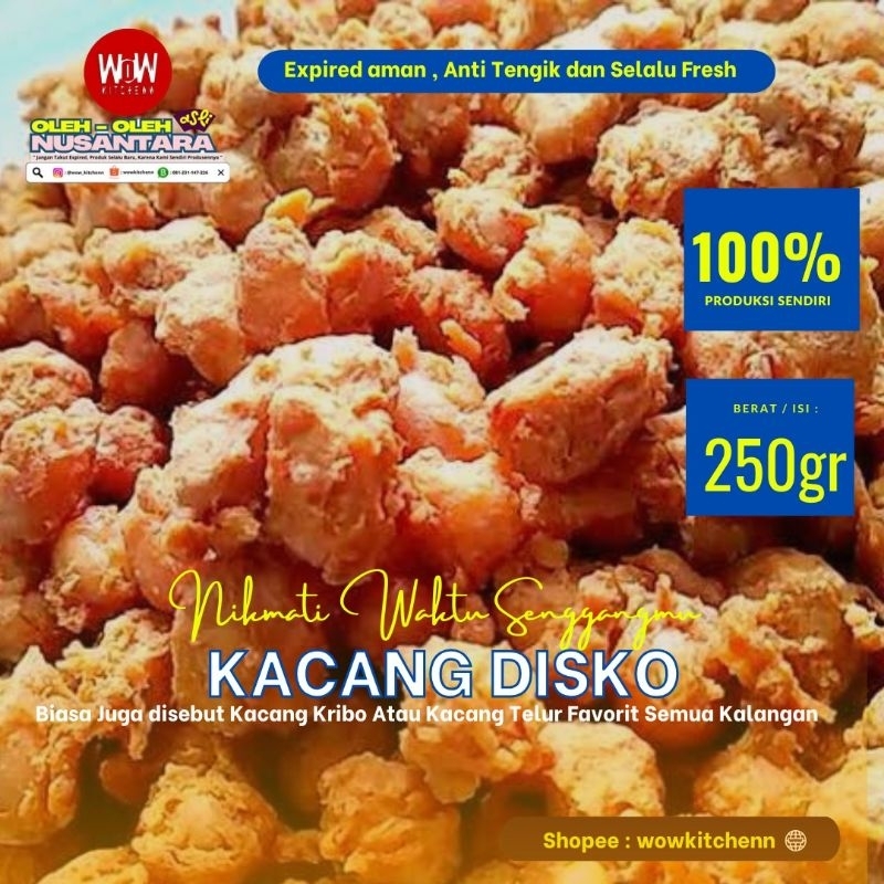 

250gr Kacang Disko/Kribo/Telur PEDAS Fresh by wowkitchenn