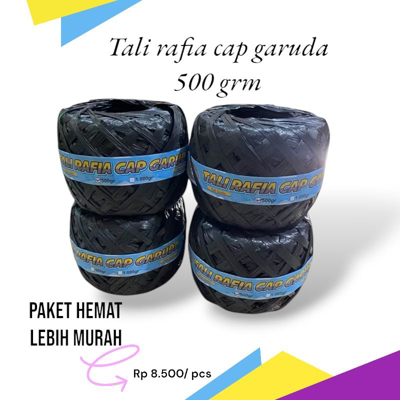 

Tali Rafia hitam 500grm isi 4 pcs