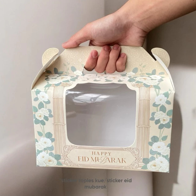 

10 pcs gable box edisi lebaran kemasan kue kering dus hampers eid mubarak ukuran 20x10x13cm