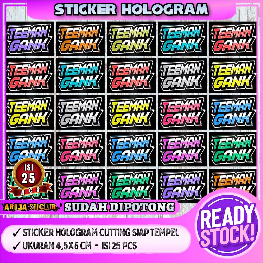 

Sticker Teeman Gank Hologram Isi 25 pcs Sudah Dipotong Stiker Bis Telolet Basuri Viral TERBARU
