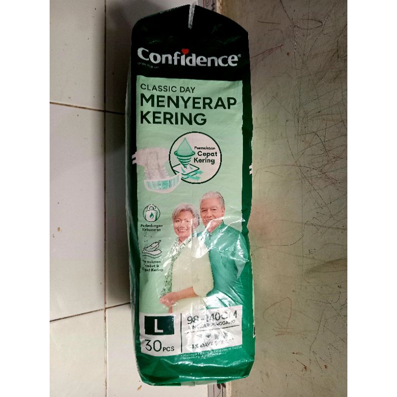 CONFIDENCE Popok Dewasa PEREKAT L30 Adult Diapers Tape Pampers uk Pinggang 98-140cmLansia Sekali Pak