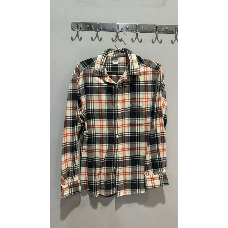 kemeja pria uniqlo kemeja pria flanel kemeja lengan panjang branded preloved