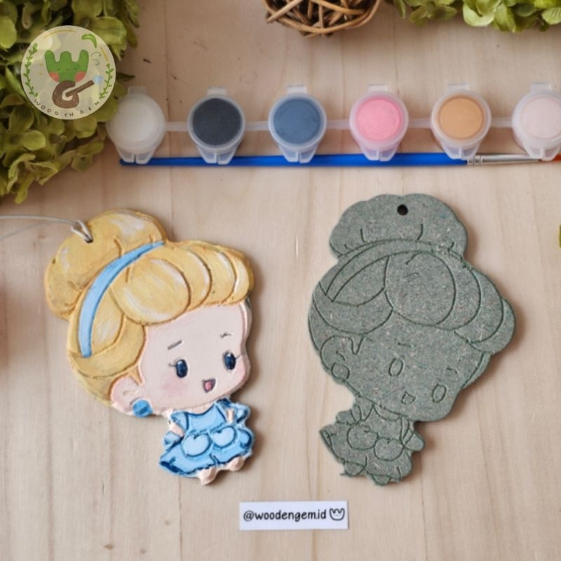 

DIY Wood Painting Kit Mewarnai Melukis Mainan Anak Kayu Karakter Baby Cinderella Gantung | Woodengem