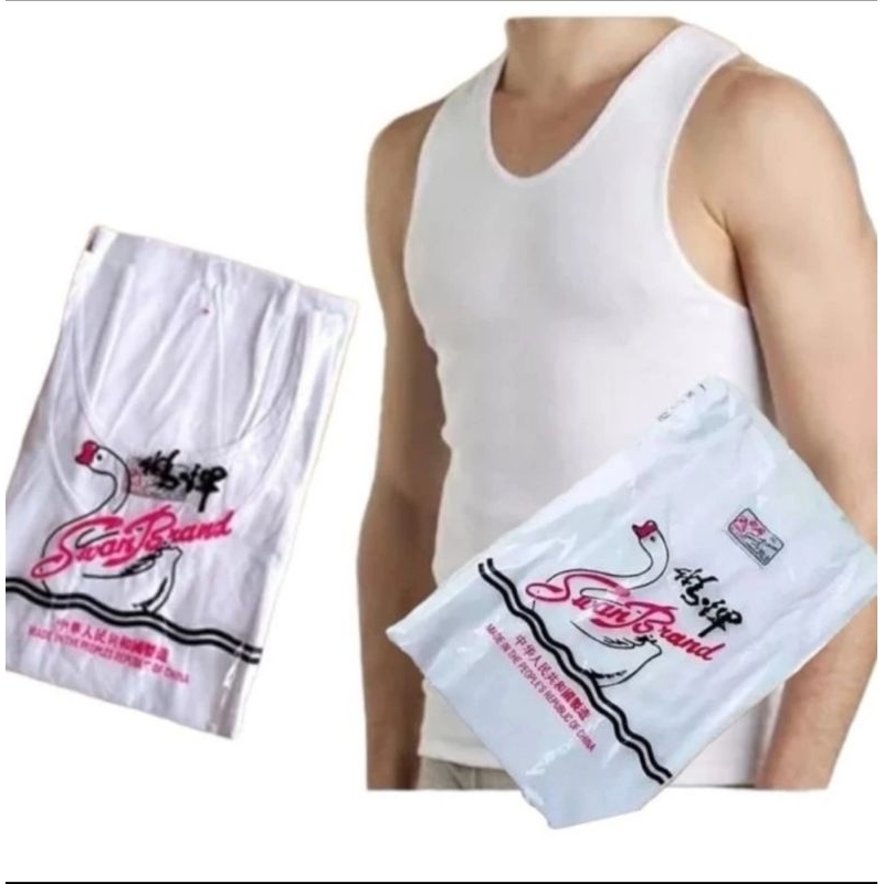 kaos singlet swan brand