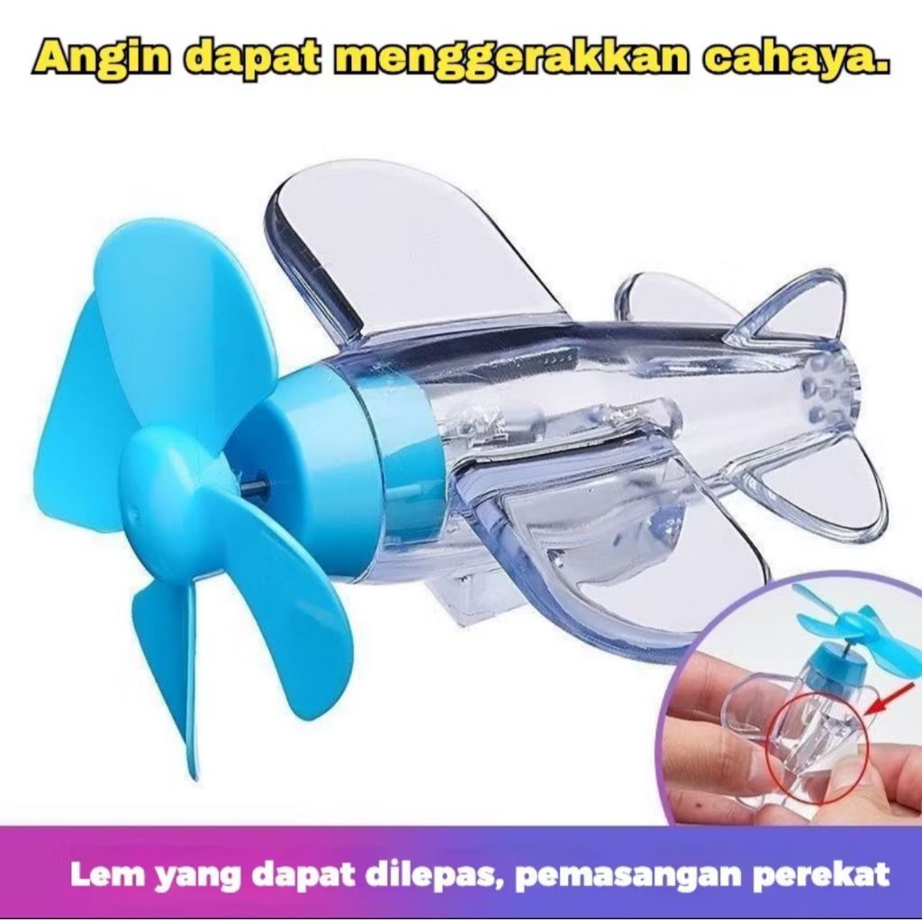 Nonthabury Hiasan unik sepeda motor, tenaga angin, pesawat kecil, pembangkit tenaga angin, lampu LED