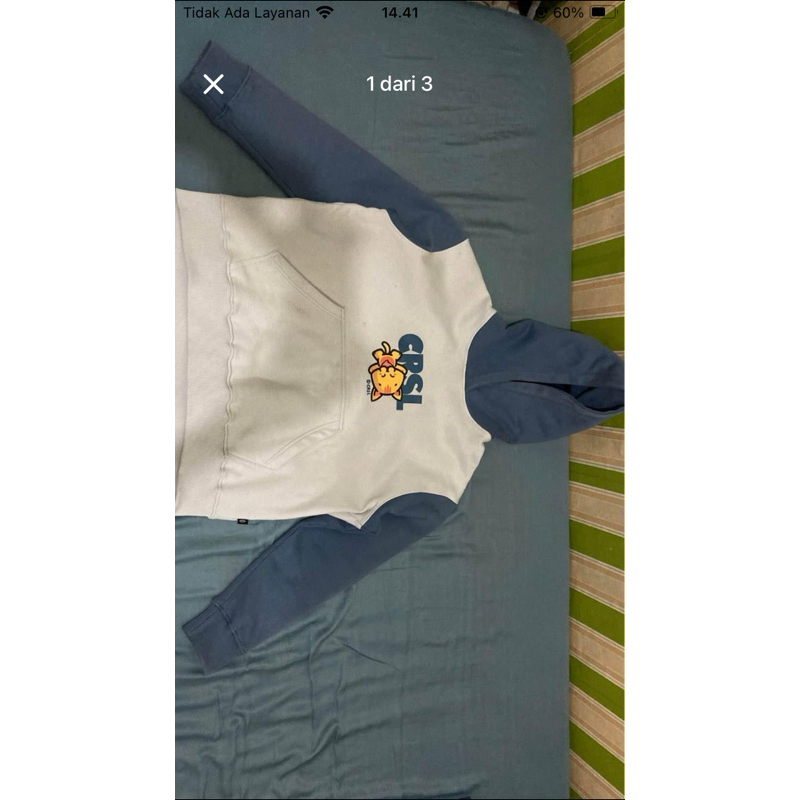jaket hoodie crsl biru putih sz S