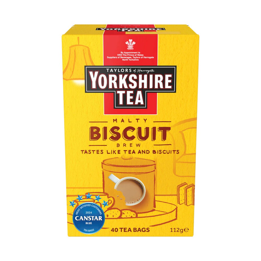 

YORKSHIRE TEA BISCUIT BREW TEA BAGS 40PACK Australia
