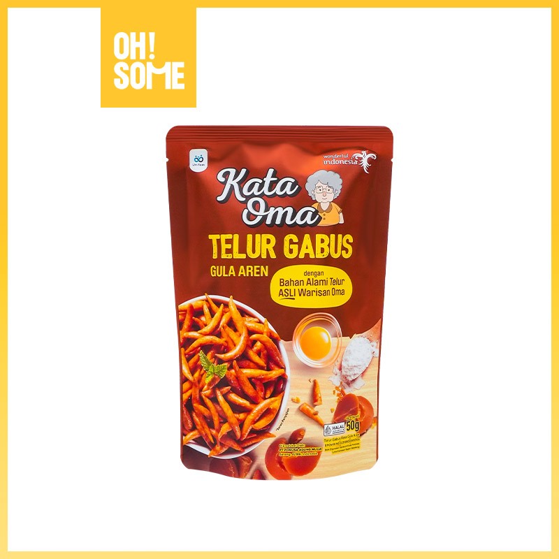 

OHSOME - KATA OMA Snack Telur Gabus Gula Aren/Telur Asin/Keju Cheddar 50g Makanan Ringan