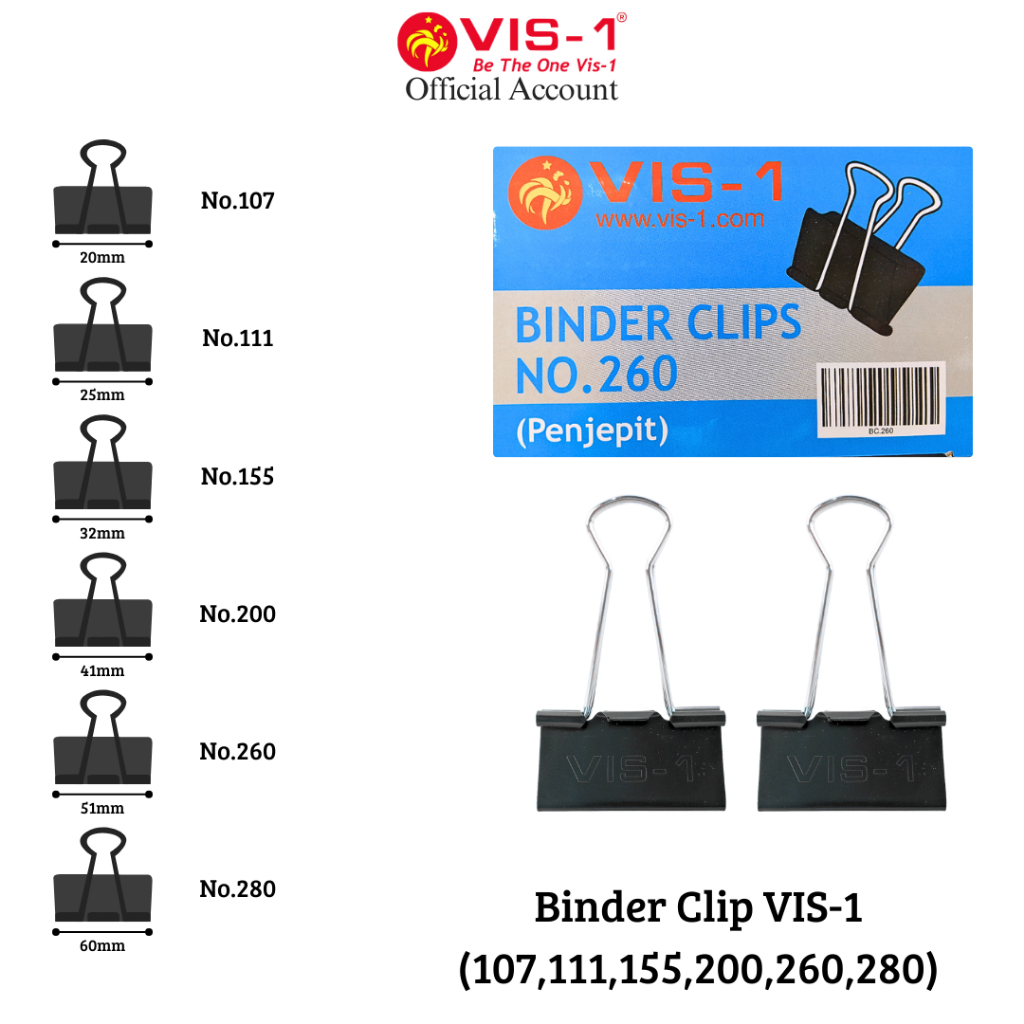 

VIS-1 Binder Clip / Klip Penjepit Kertas