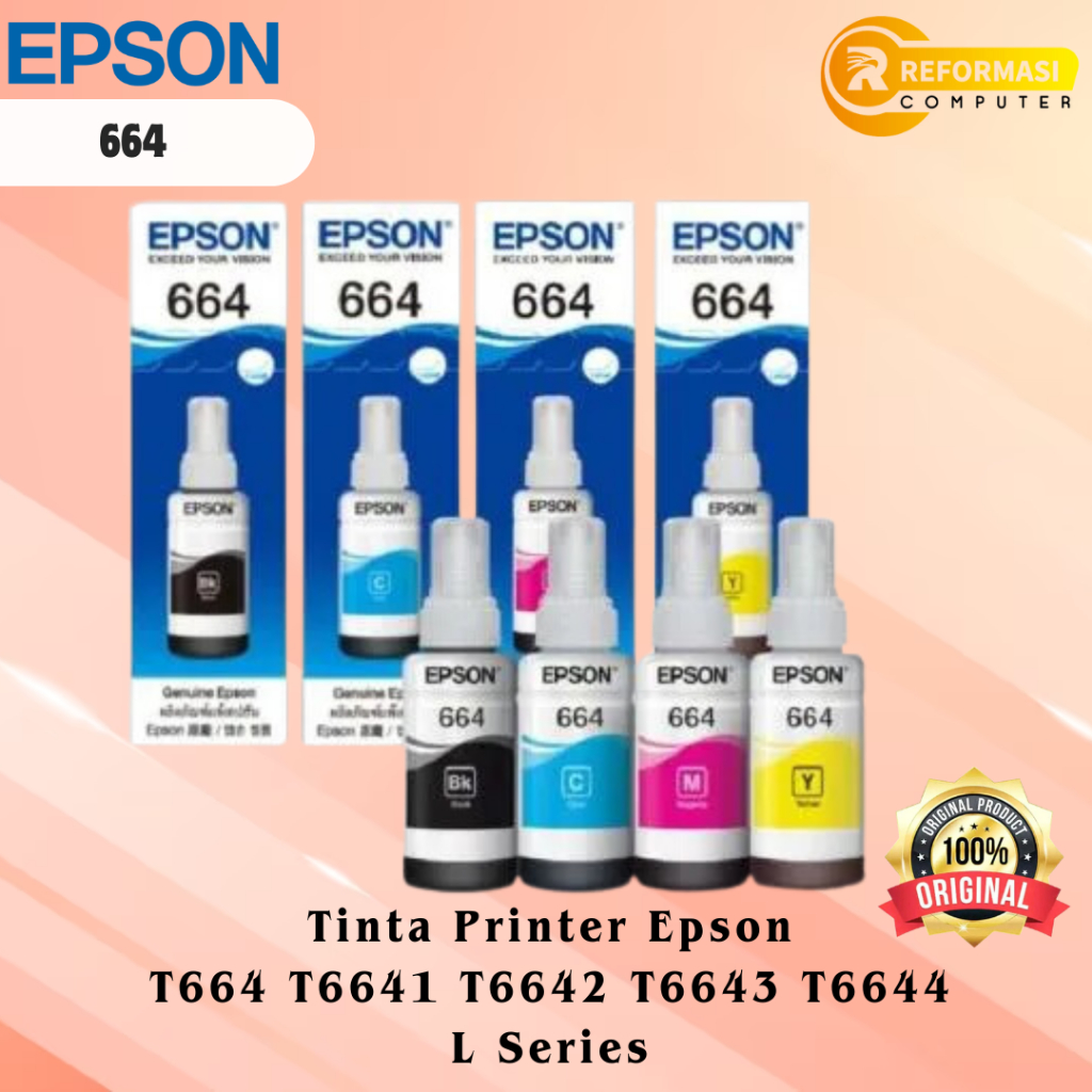 EPSON Tinta Original Epson L100 L200 L110 L210 L300 ORIGINAL 100%