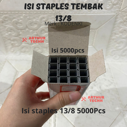 

KODENKI Isi Stapler Staples Tembak Guntacker Original. 13/8mm (8mm) | Staples R23 Jok Motor