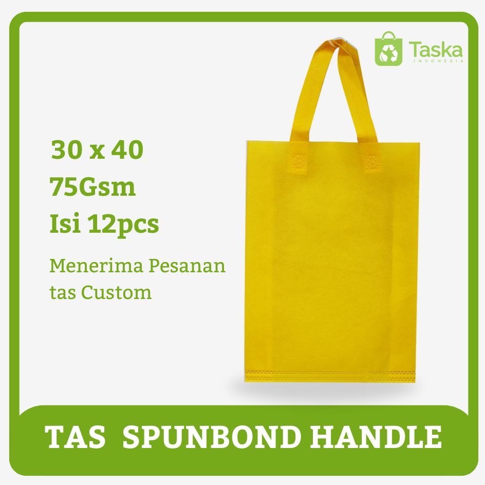 

TAS SPUNBOND HANDLE 30X40 LUSINAN WARNA KUNING / Tas Belanja Murah / Kantong Belanja