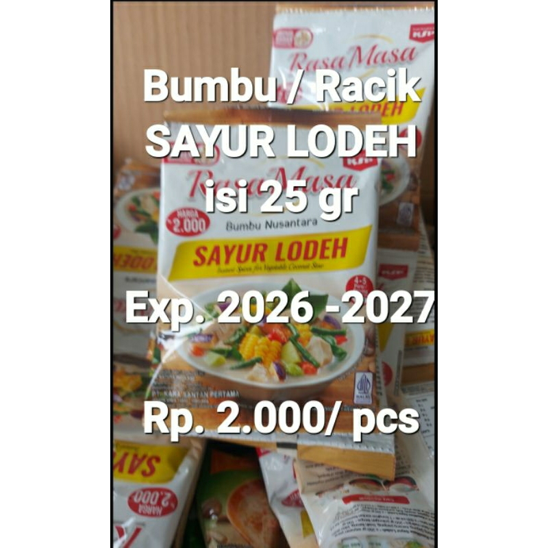 

Racik / Bumbu SAYUR LODEH isi 25 gr EXP. 2026-2027