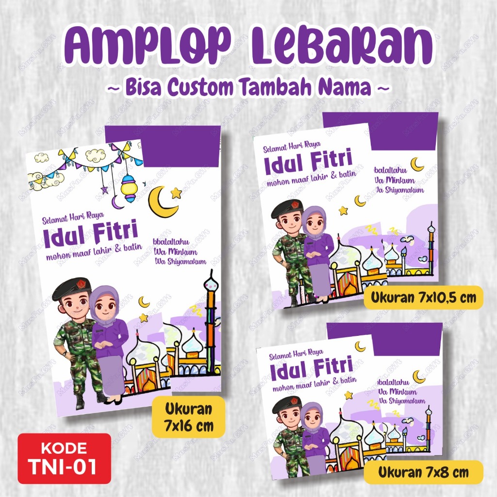 

[ISI 10 BIJI] TNI.01 - Amplop Idul Fitri Mabes TNI IKKT | Amplop Lebaran Custom | Amplop Custom