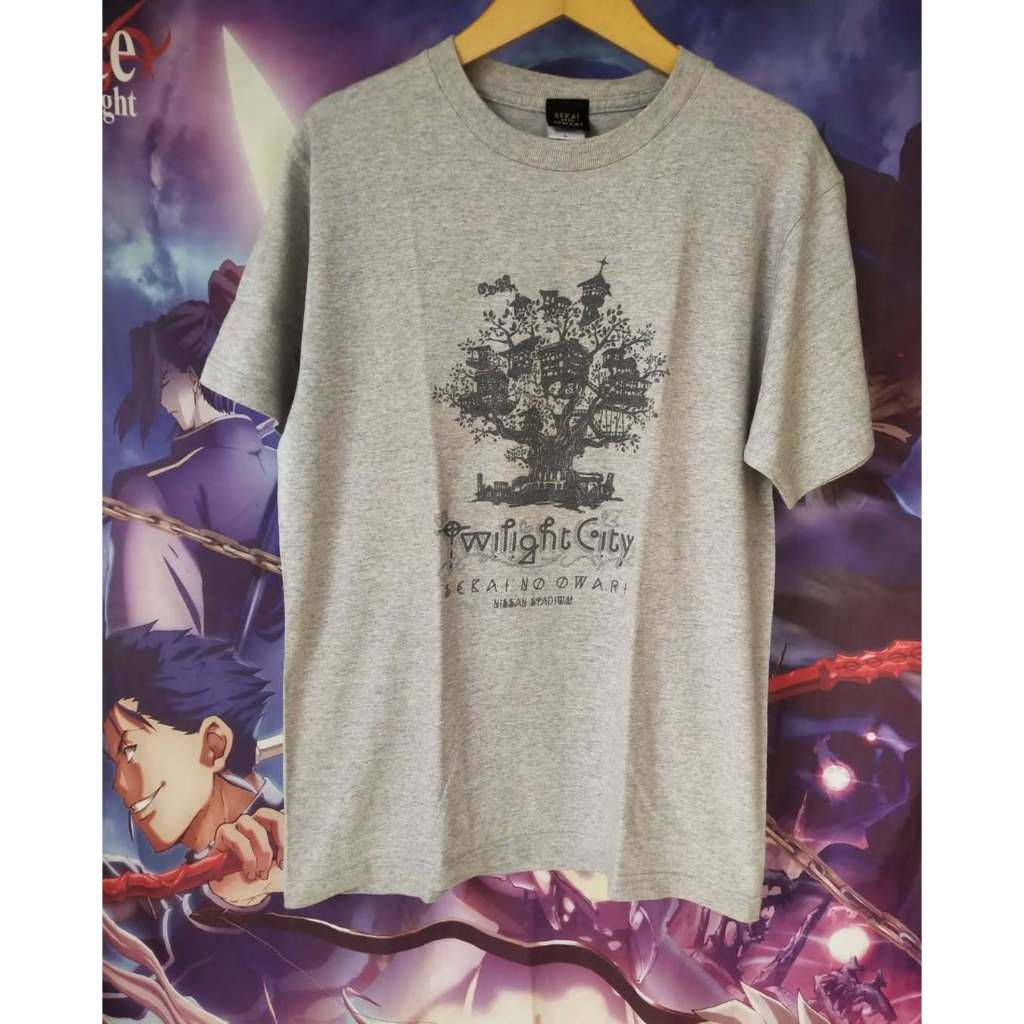 Sekai no Owari Twilight City Grey Graphic Official Band Tees Kaos Tshirt Original Second Merch Japan