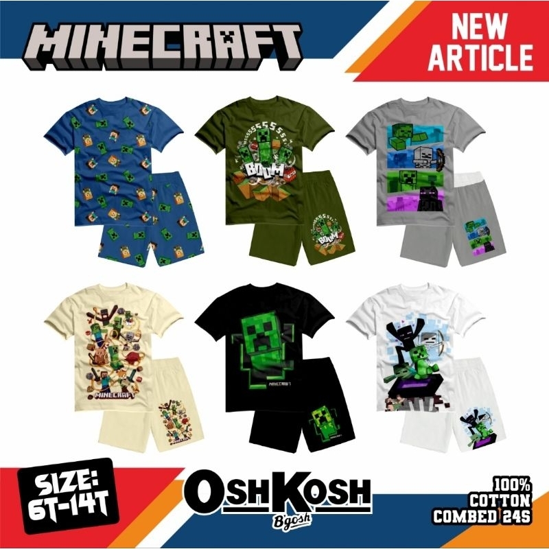SETELAN BAJU ANAK  MINE CRAFT
