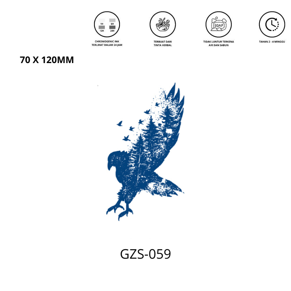 Tattoo Burung dan Sayap Tattoo Temporer Tattoo Temporary