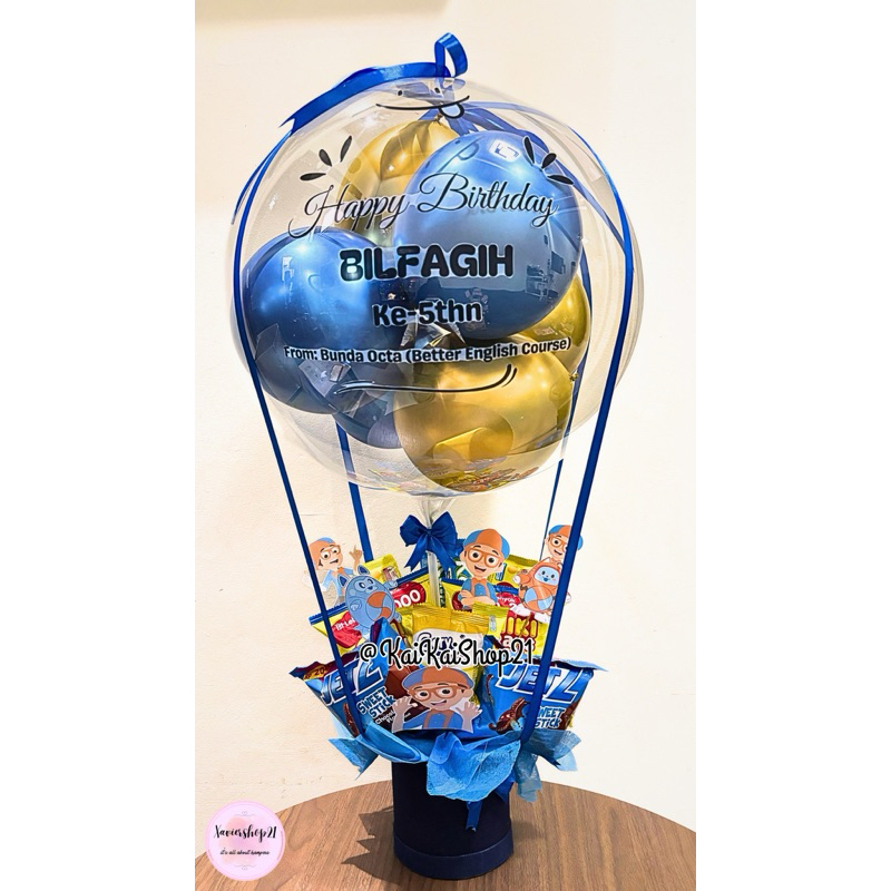 Buket Balon PVC/ Balon Snack Dengan Topper (Bebas Request Tema)